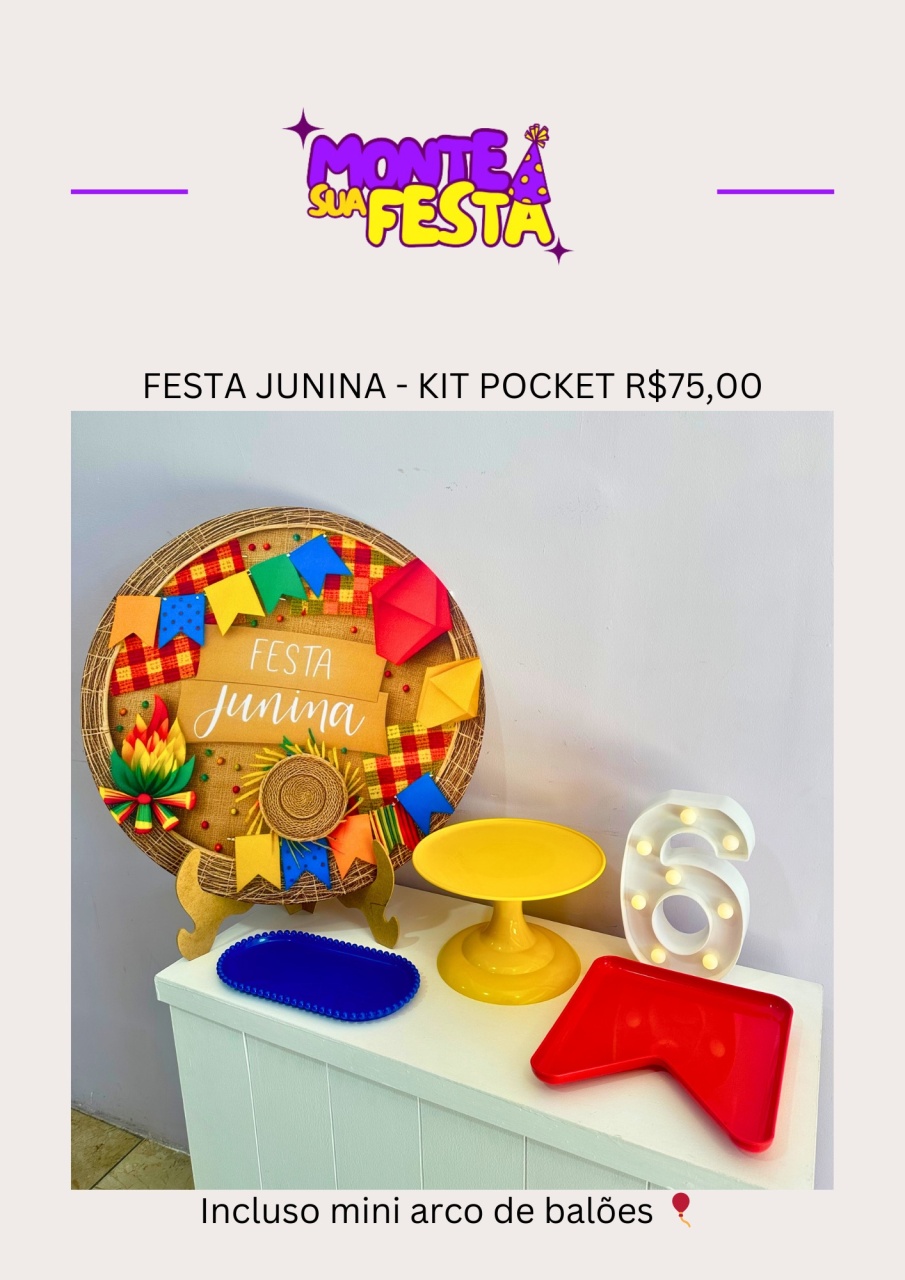 Festa Junina - Kit Pocket - Monte sua festa 