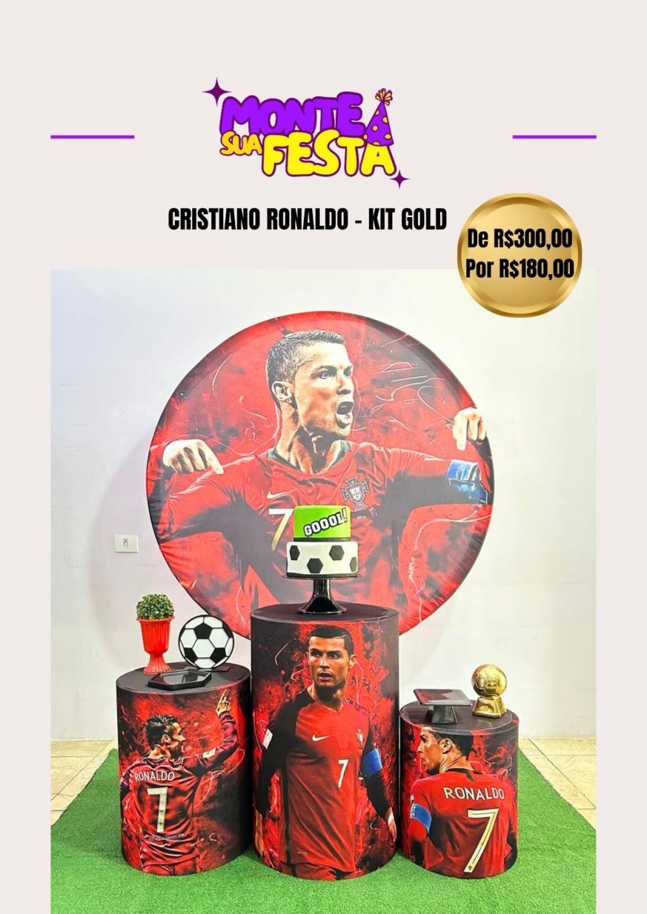 Cristiano Ronaldo - Kit Gold - Monte sua festa 