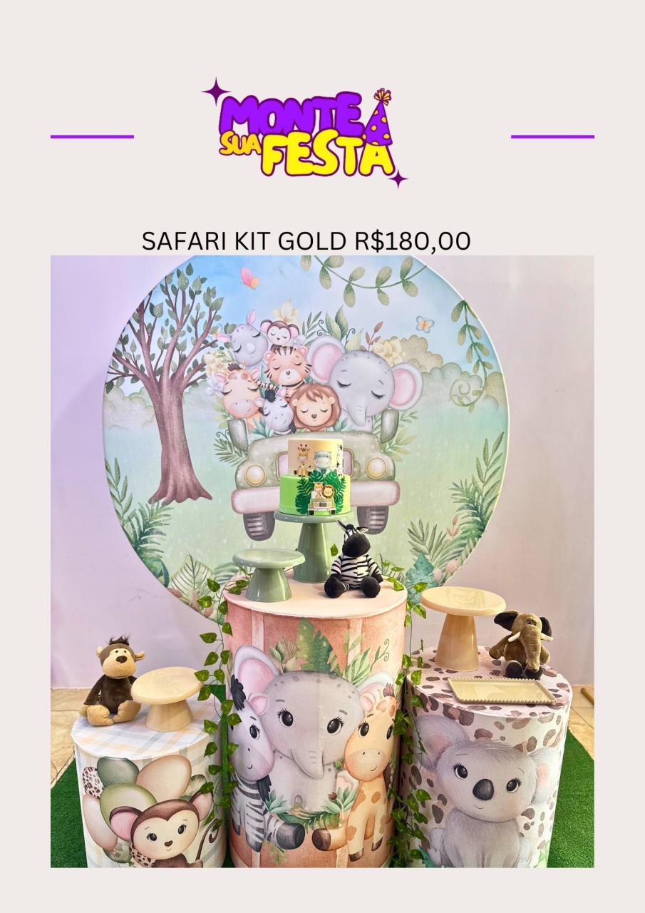 Safari - Kit Gold  - Monte sua festa 
