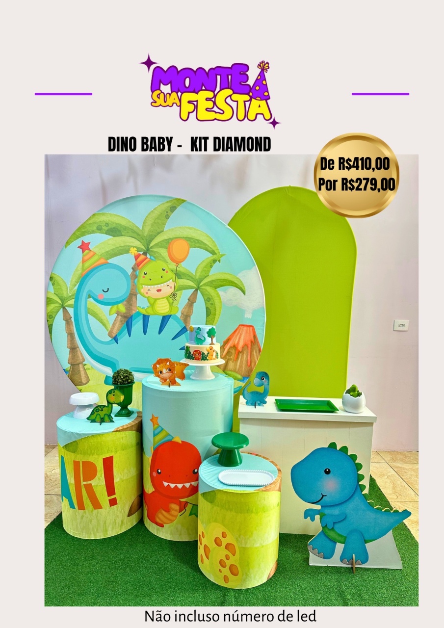 Dino Baby - Kit Diamond  - Monte sua festa 