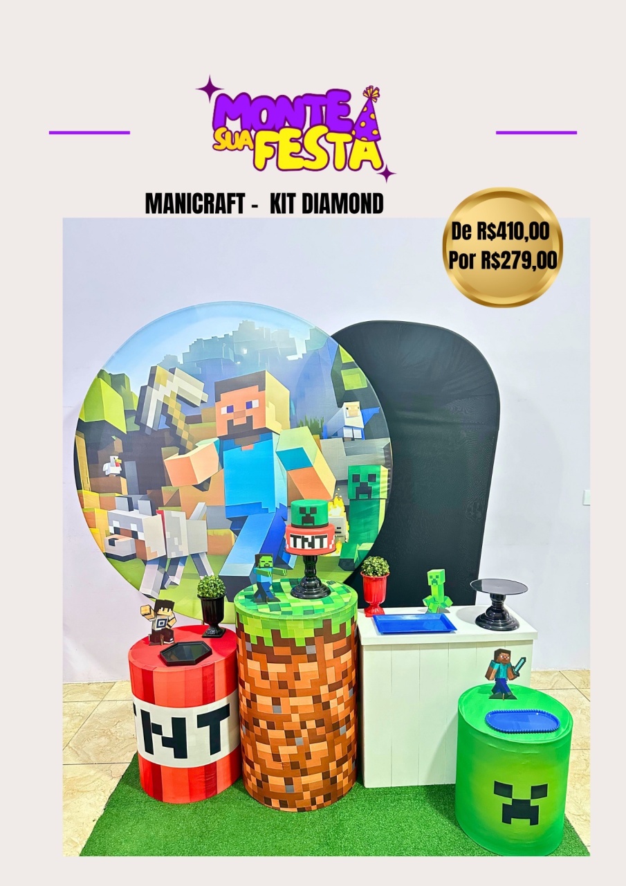 Minecraft - Kit Diamond - Monte sua festa 