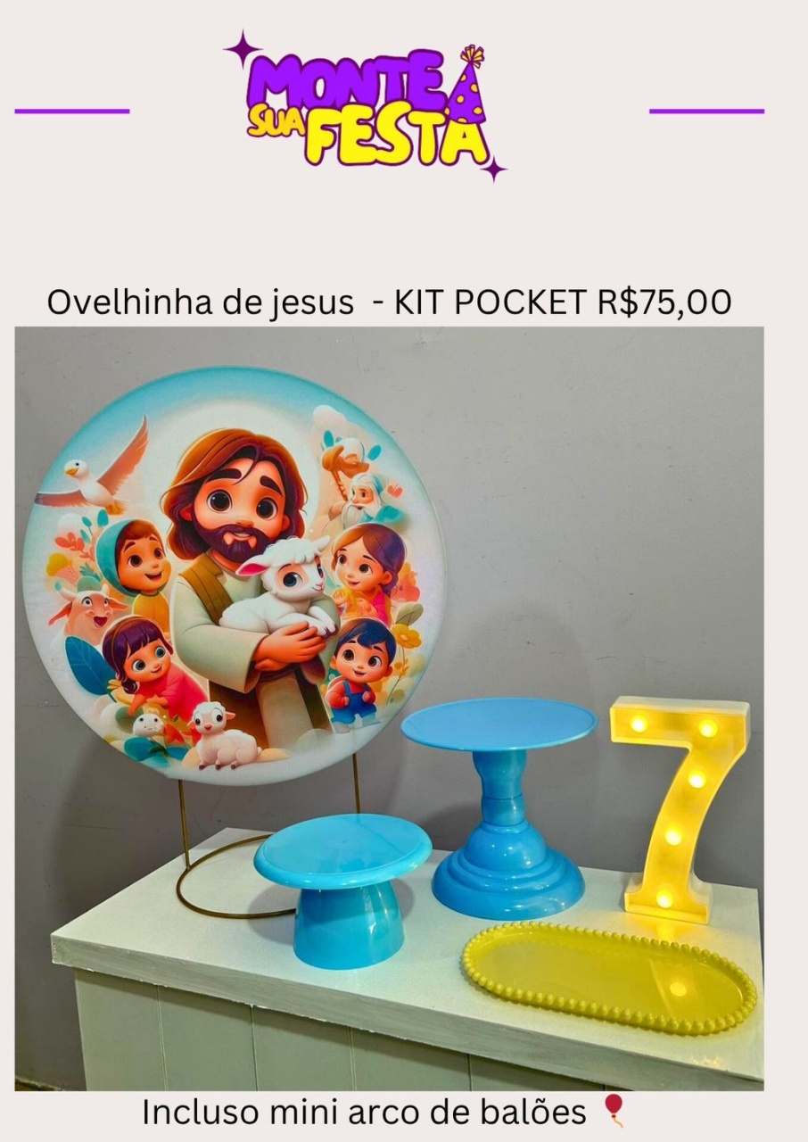 Ovelhinha de Jesus - Pocket Menino - Monte sua festa 
