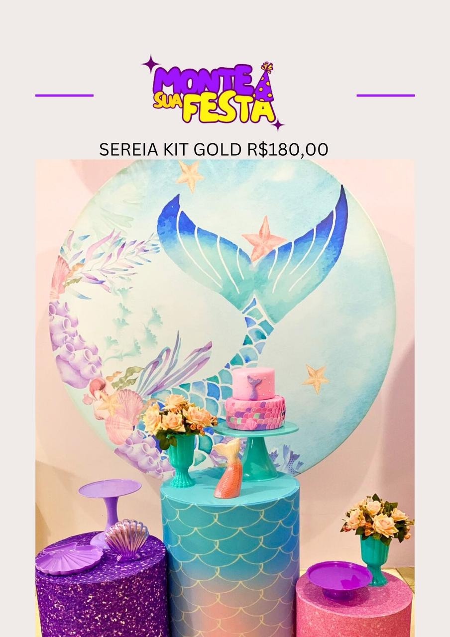 Sereia - Kit Gold  - Monte sua festa 