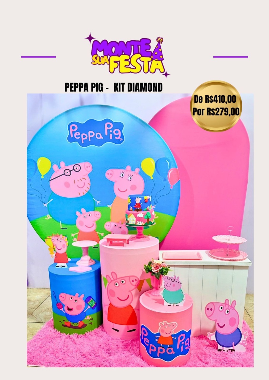 Peppa Pig - Kit Diamond  - Monte sua festa 
