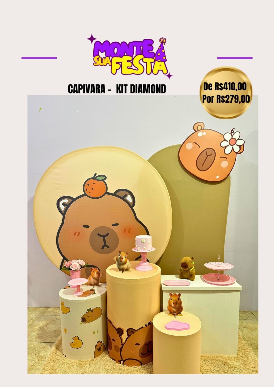 Capivara - Kit Diamond  - Monte sua festa 
