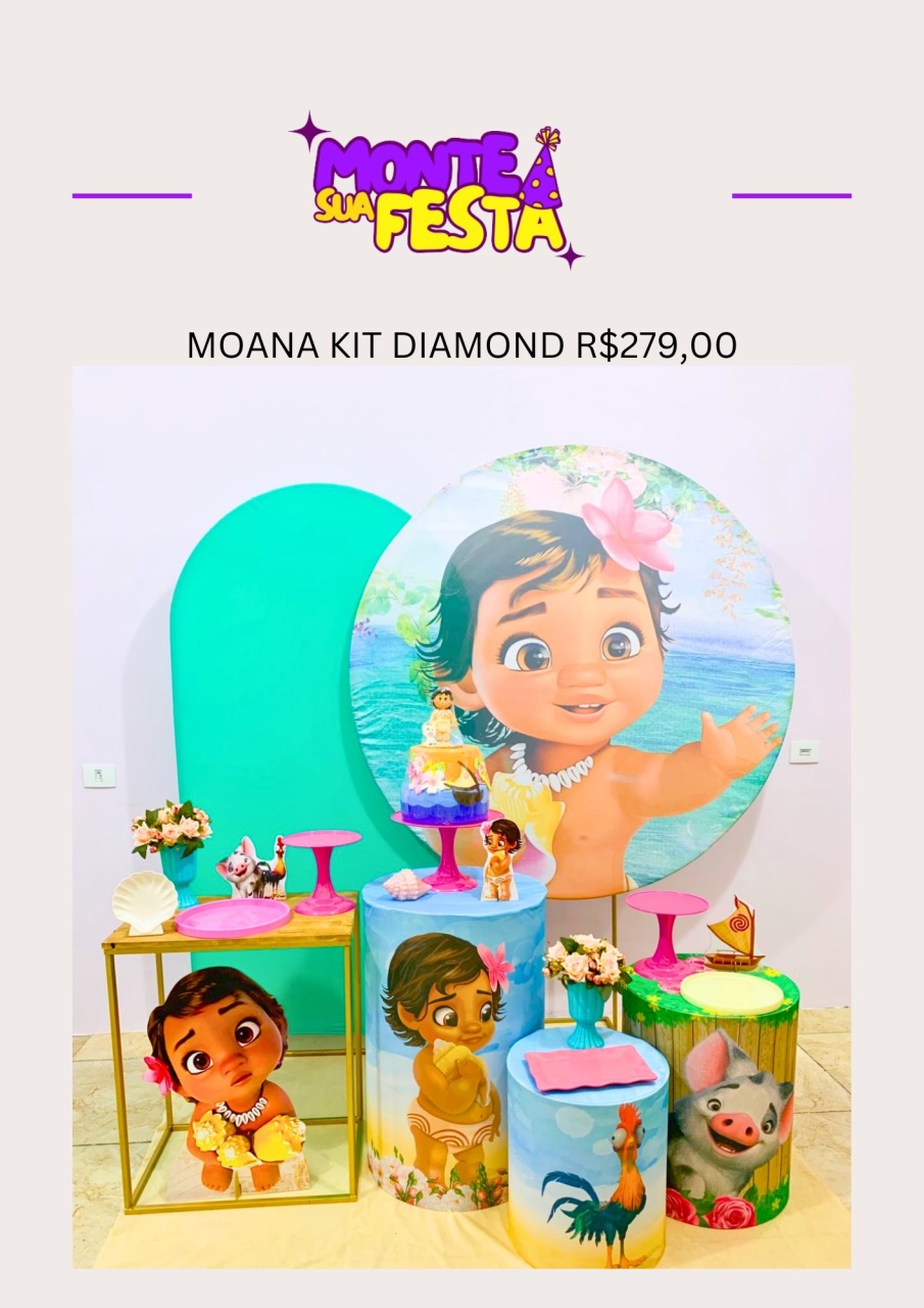 Moana Baby - Kit Diamond  - Monte sua festa 