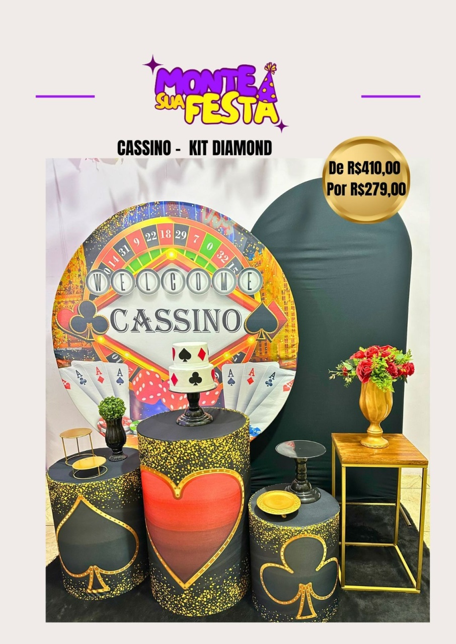 Cassino - Kit Diamond - Monte sua festa 