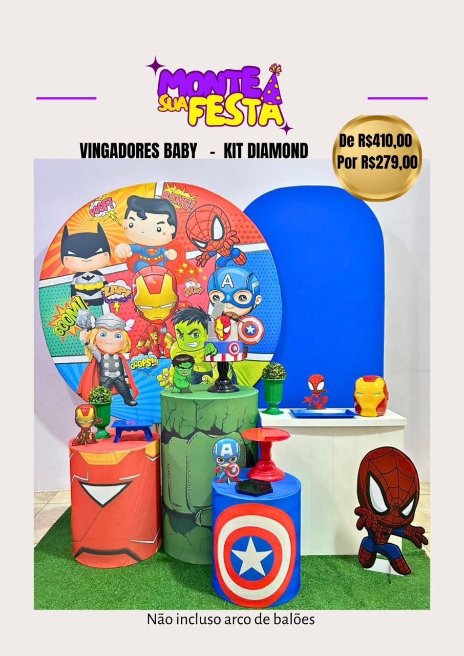 Vingadores Baby  - Kit Diamond  - Monte sua festa 