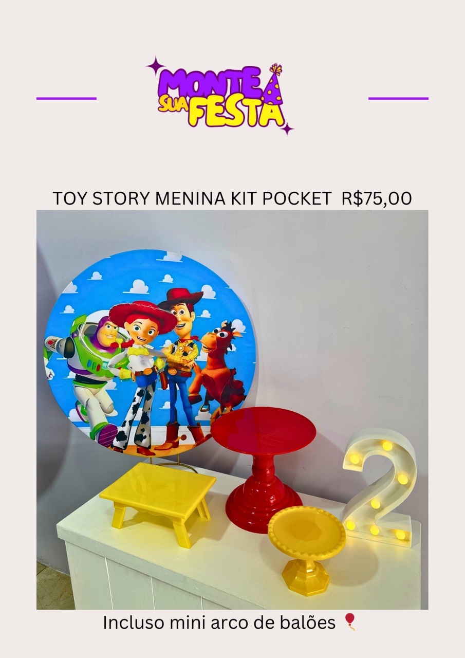 Toy Story - Kit Pocket  - Monte sua festa 