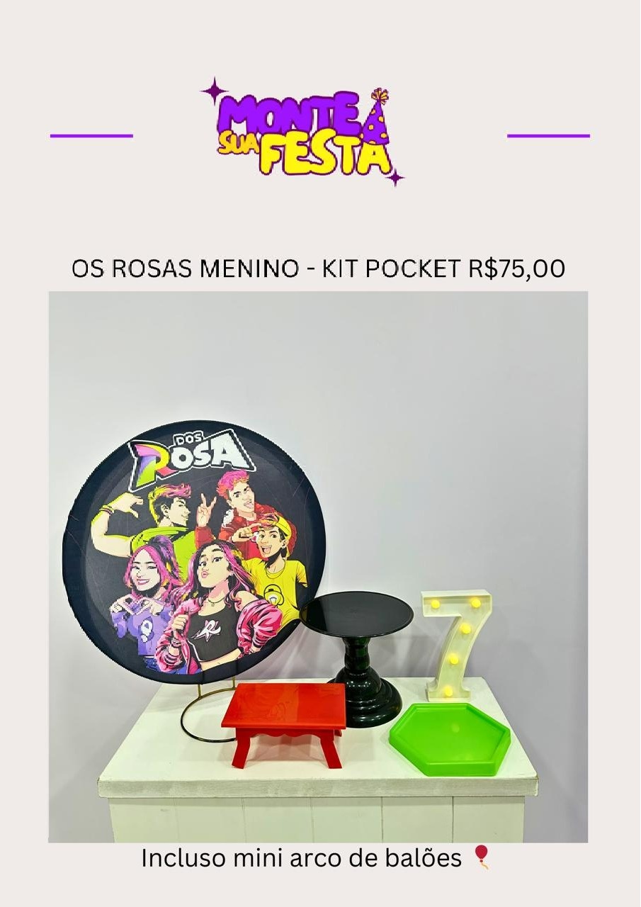 Os Rosa - Kit Pocket Masculino - Monte sua festa 