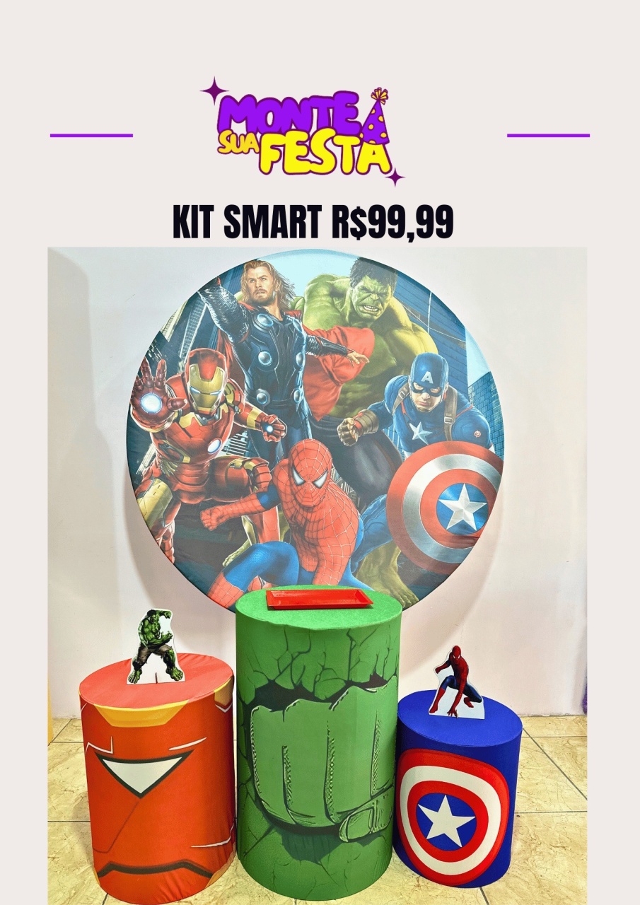 Vingadores - Kit Smart - Monte sua festa 