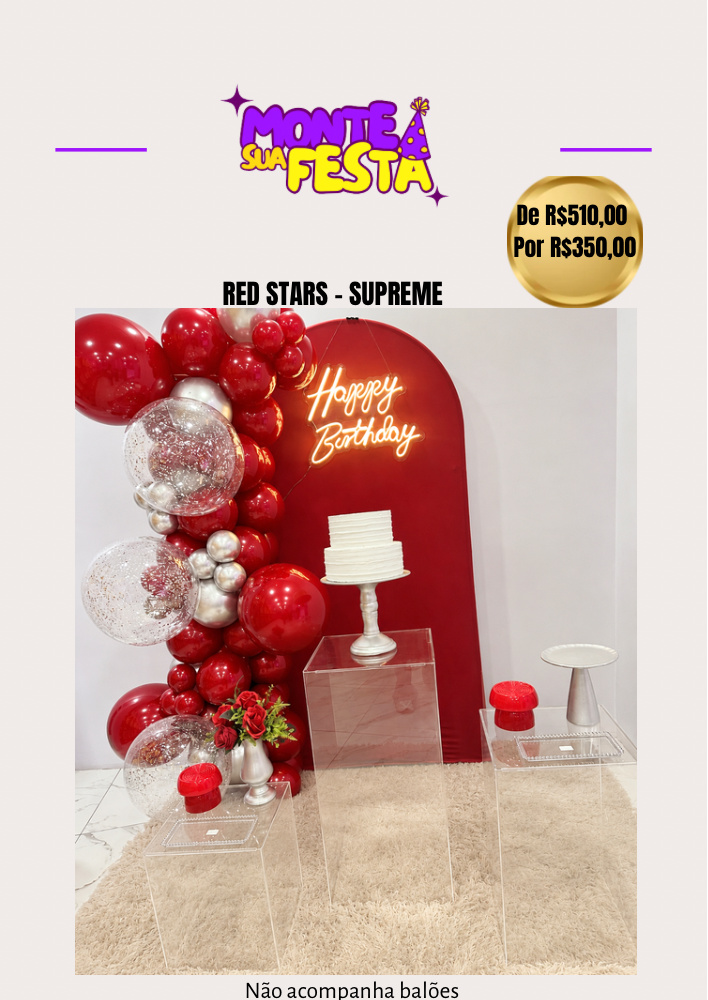 Red Star - Decoração Adulta - Monte sua festa 