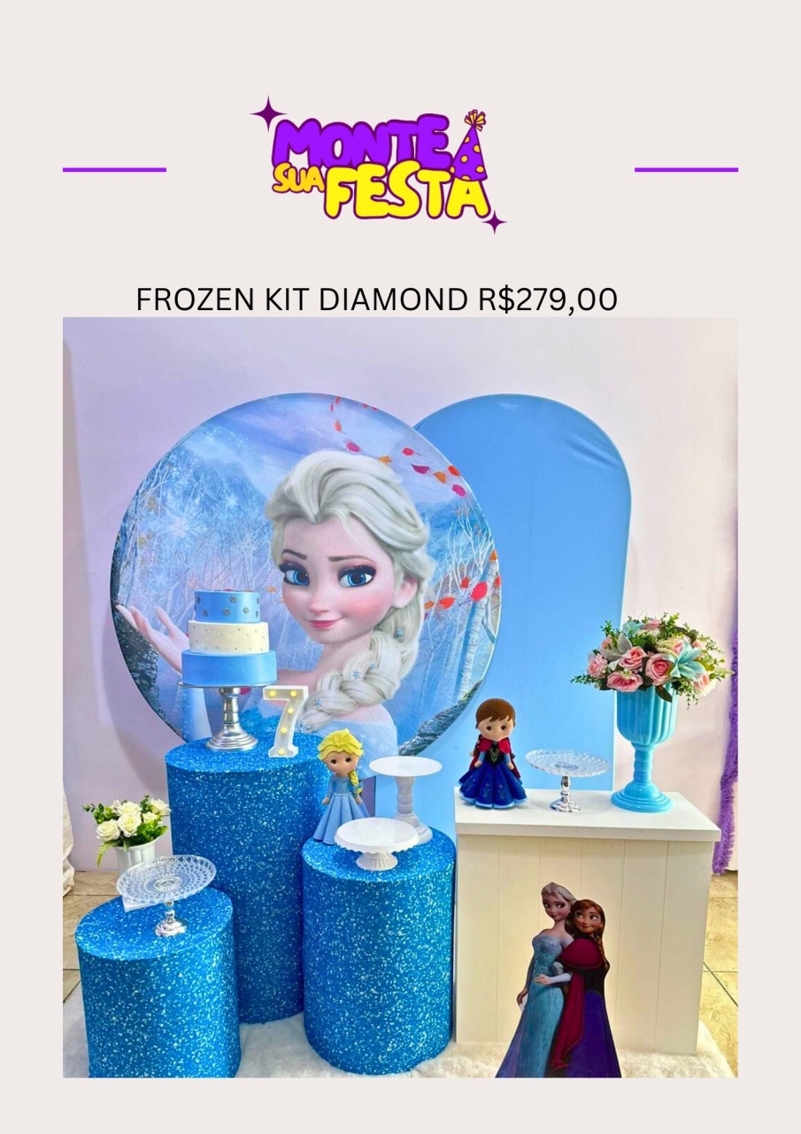 Frozen - Kit Diamond - Monte sua festa 