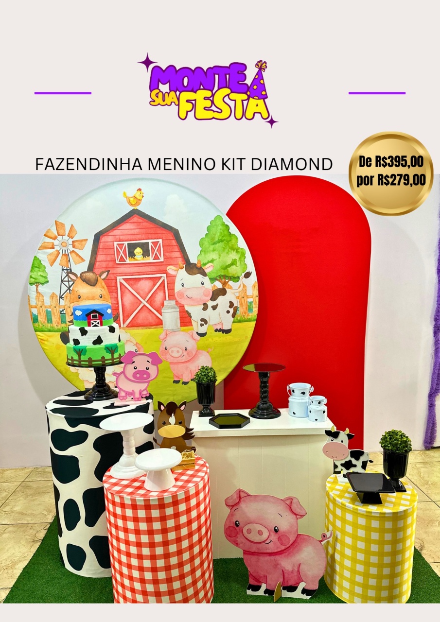 Fazendinha Menino - Kit Diamond - Monte sua festa 