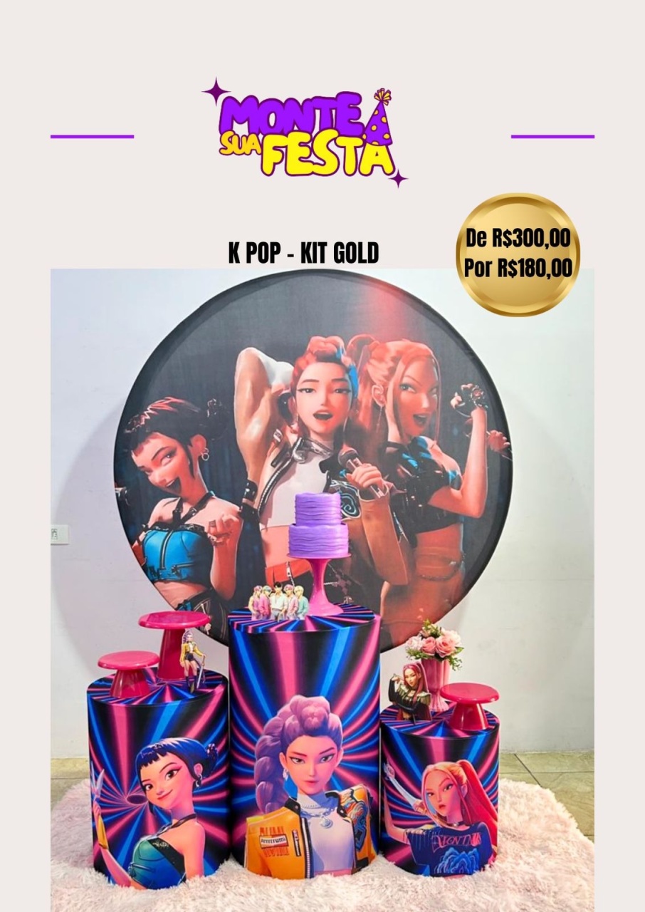 Guerreiras K-Pop - Kit Gold  - Monte sua festa 