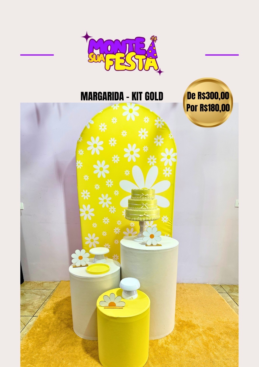 Margaridas Amarela - Kit Gold - Monte sua festa 