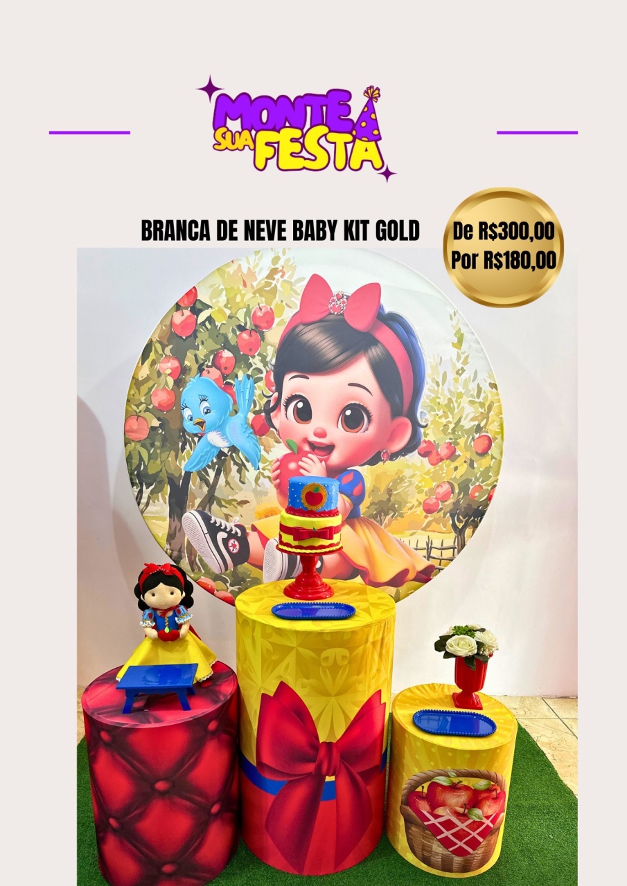 Branca de Neve - Kit Gold - Monte sua festa 