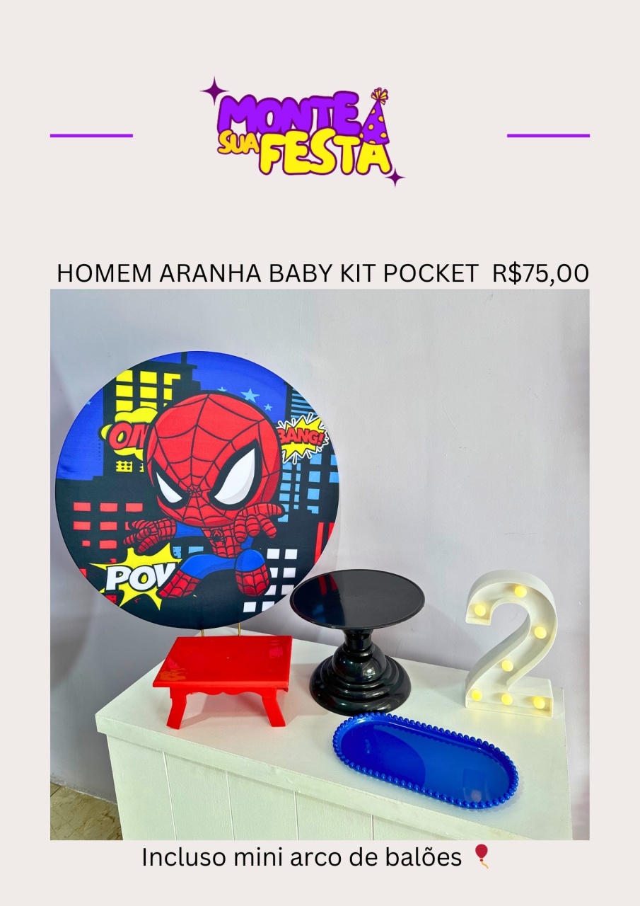 Homem Aranha Baby  - Kit Pocket - Monte sua festa 