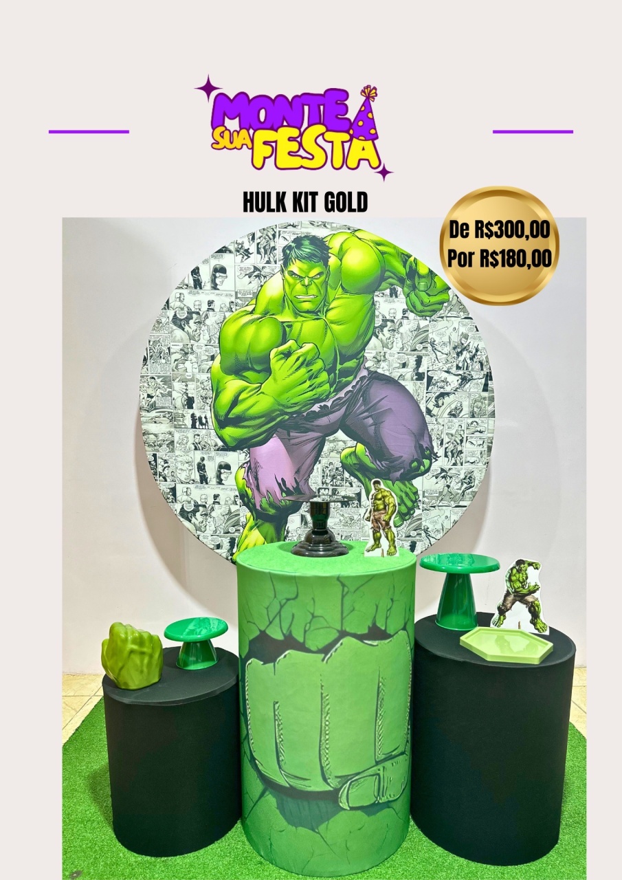 Hulk - Kit Gold  - Monte sua festa 