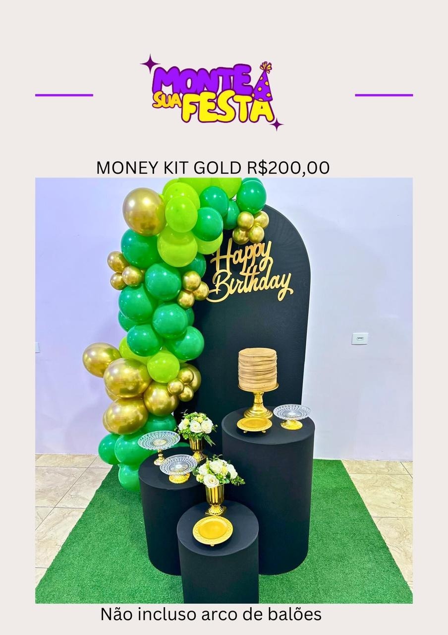 Money Adulta - Kit Gold - Monte sua festa 