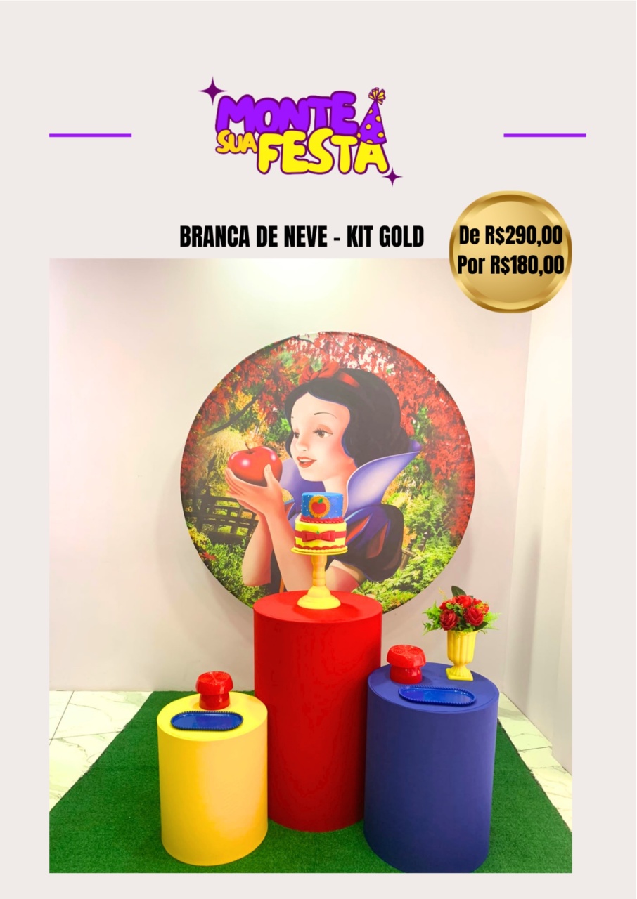 Branca de Neve Adulta - Kit Gold - Monte sua festa 