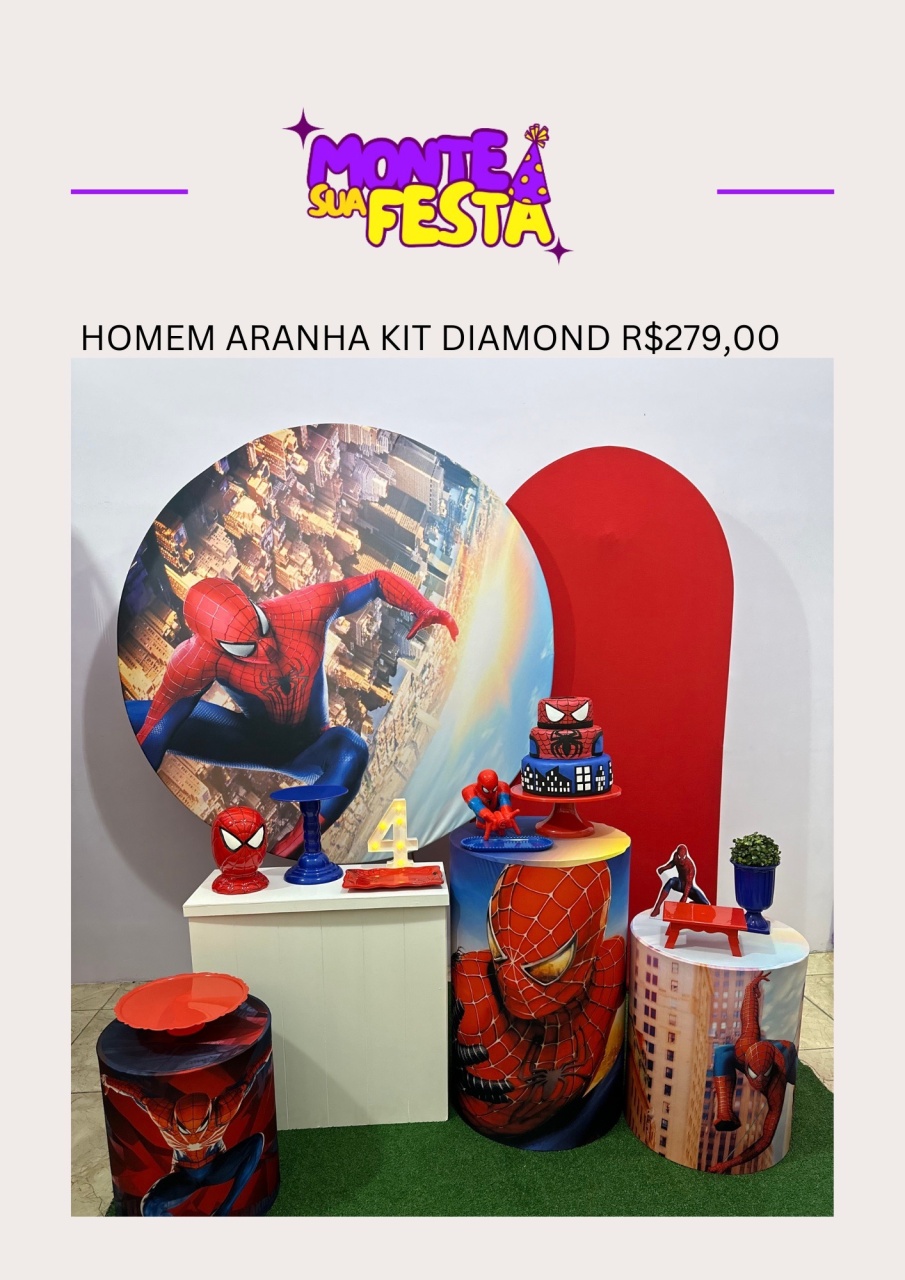 Homem Aranha - Kit Diamond - Monte sua festa 
