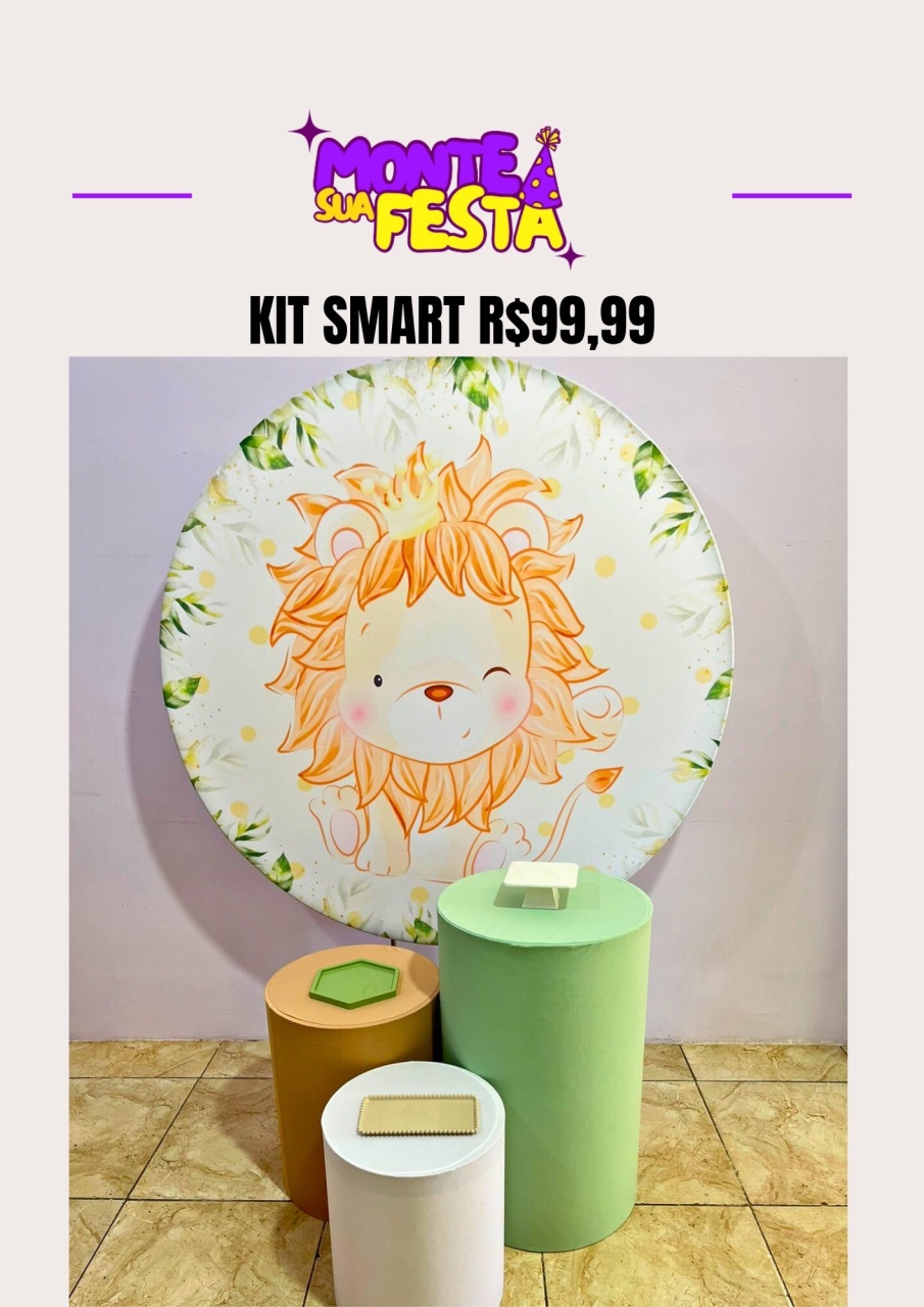 Chá de Bebê Leãozinho - Kit Smart  - Monte sua festa 