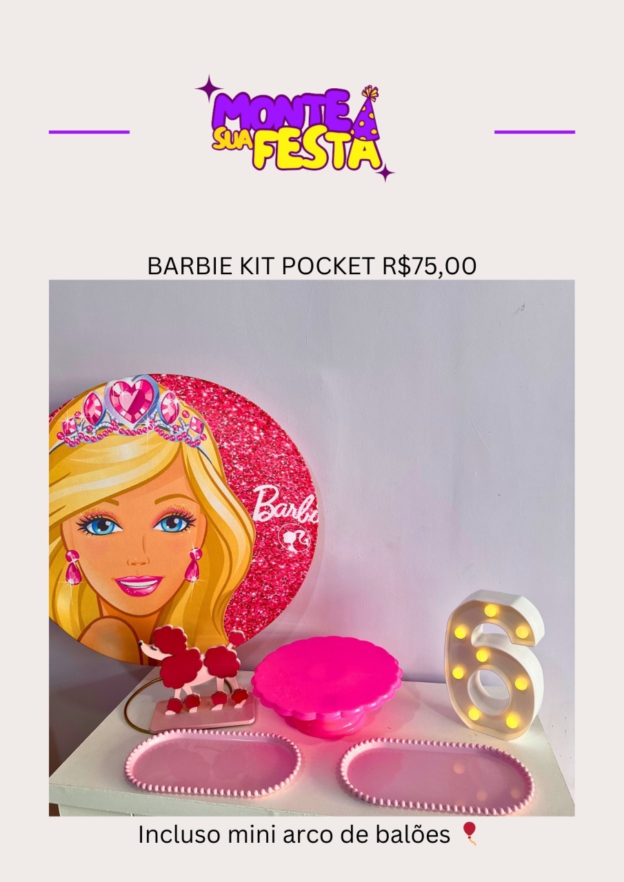 Barbie - Kit Pocket - Monte sua festa 