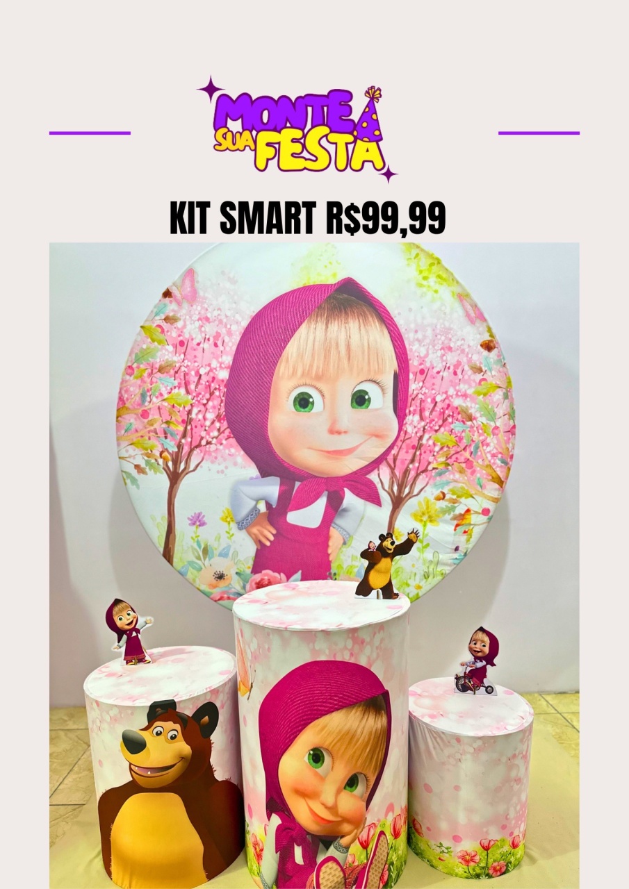 Masha E O Urso - Kit Smart  - Monte sua festa 