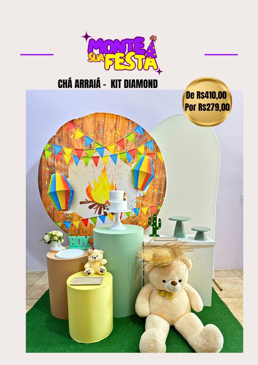 Chá de Bebê Arraia - Kit Diamond  - Monte sua festa 