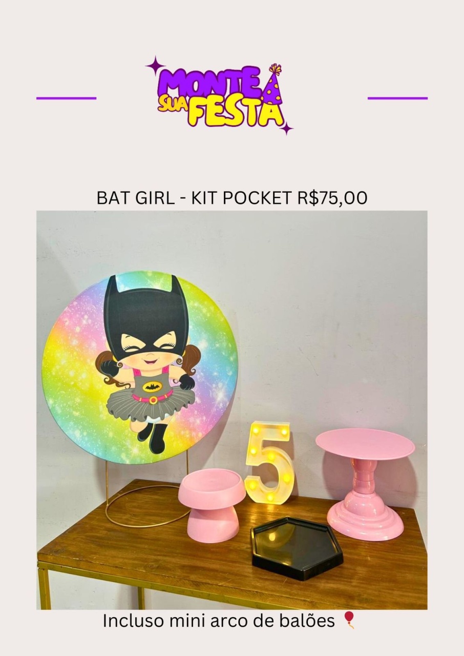 Batgirl 2.0 - Kit Pocket  - Monte sua festa 
