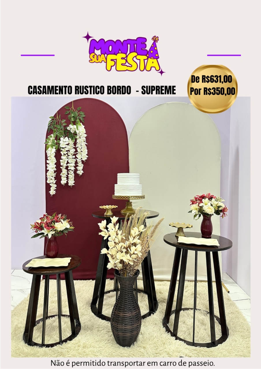 Casamento Rústico Bordo - Supreme - Monte sua festa 