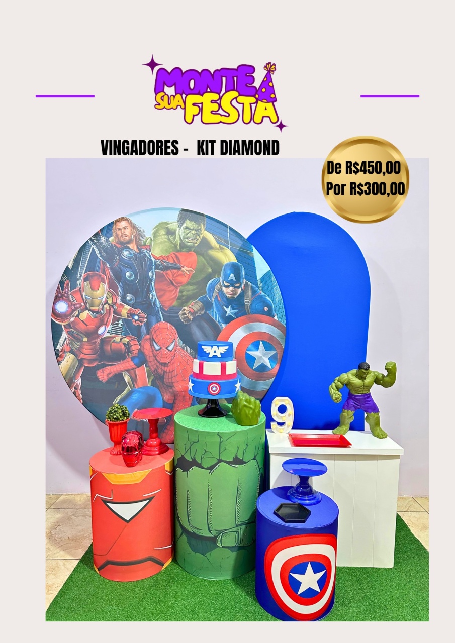 Vingadores - Kit Diamond - Monte sua festa 