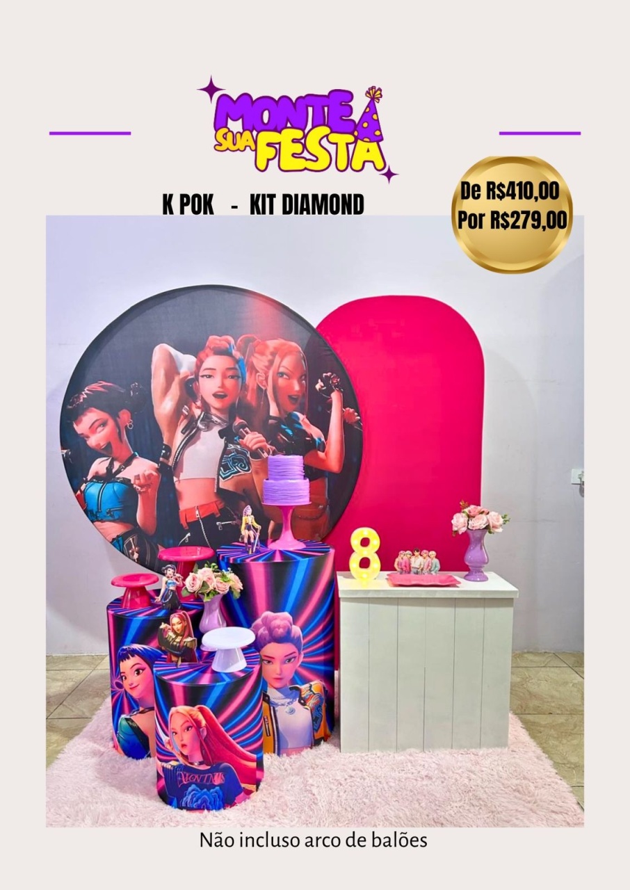 Guerreiras K-Pop - Kit Diamond - Monte sua festa 