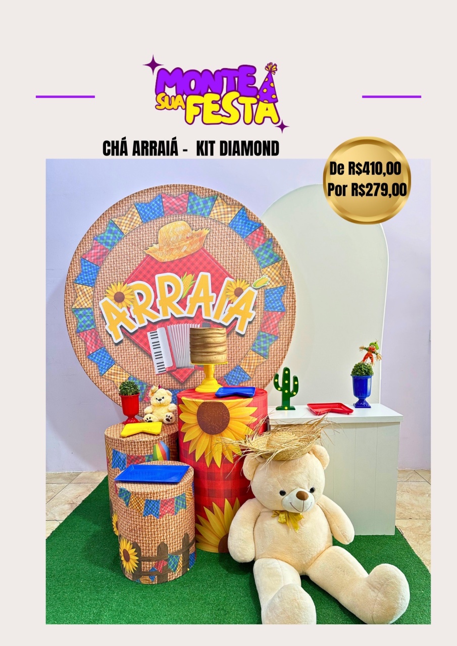 Chá de Bebê Arraia 3 - Kit Diamond  - Monte sua festa 
