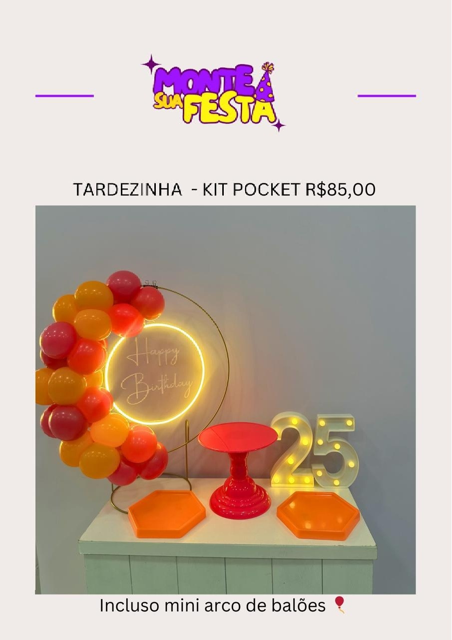 Tardezinha Led - Kit Pocket Adulta - Monte sua festa 