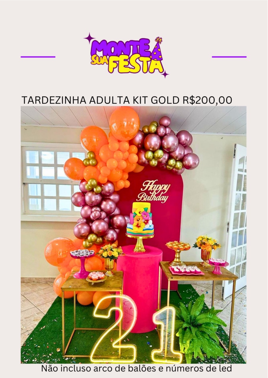 Tardezinha Adulta 1.0 - Kit Gold - Monte sua festa 