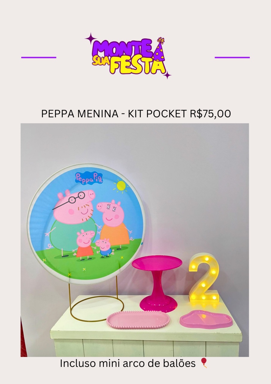 Peppa Pig - Kit Pocket - Monte sua festa 