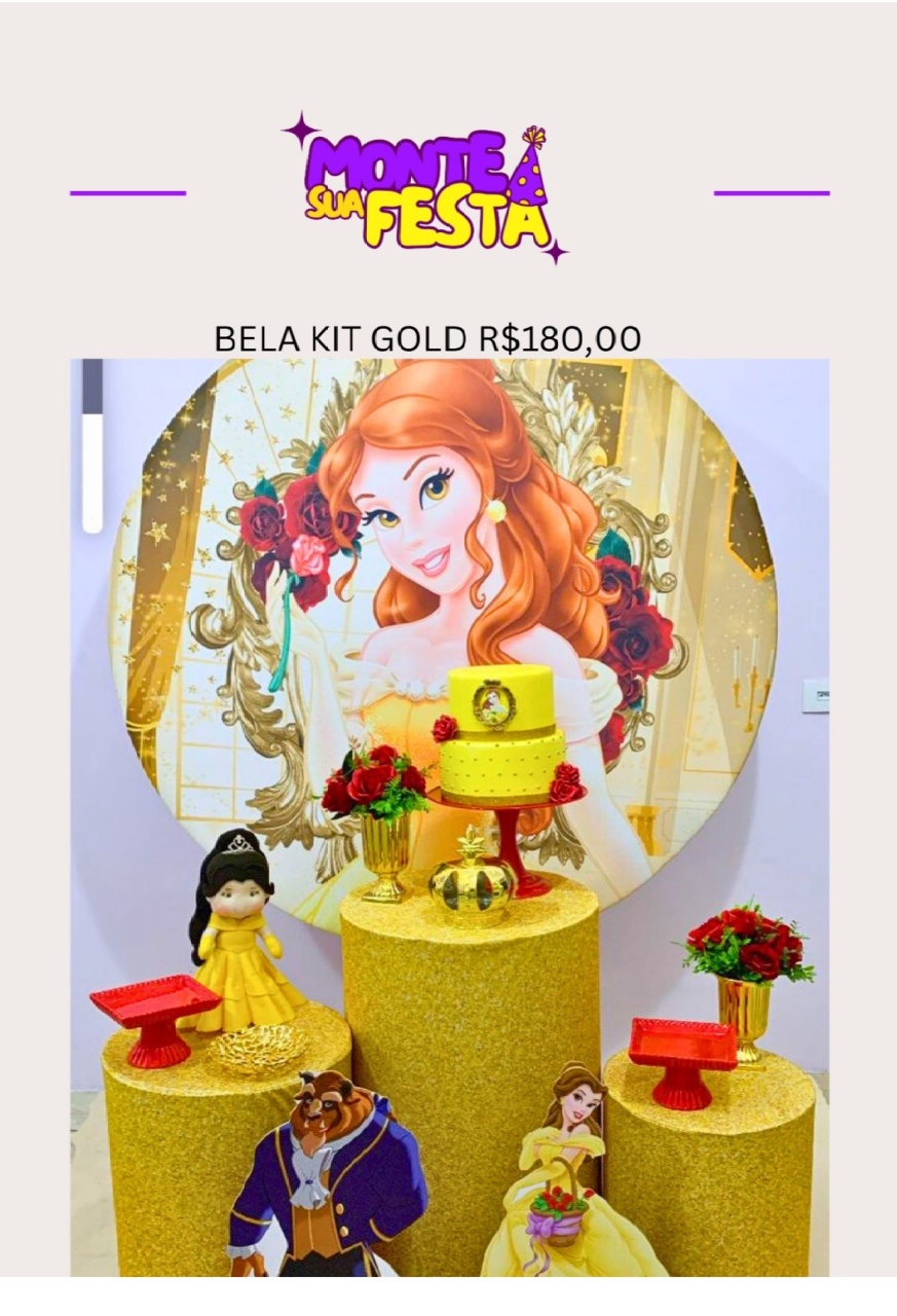 Bela E A Fera - Kit Gold  - Monte sua festa 