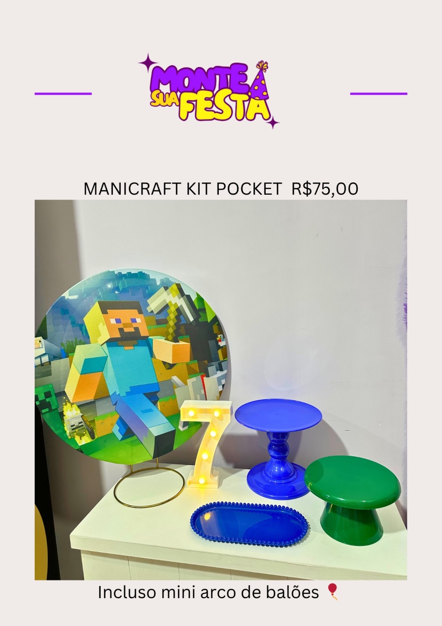Minecraft - Kit Pocket  - Monte sua festa 