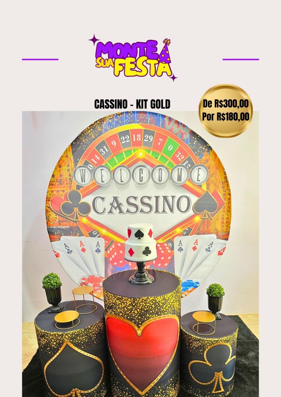 Cassino - Kit Gold  - Monte sua festa 