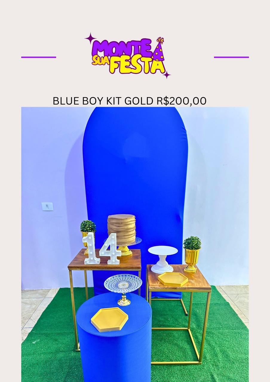 Blue Boy Adulta - Kit Gold  - Monte sua festa 