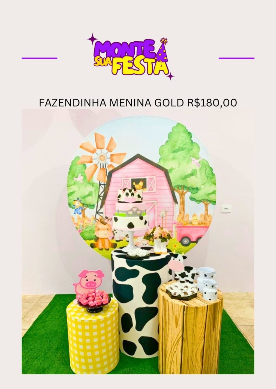 Fazendinha Menina - Kit Gold - Monte sua festa 