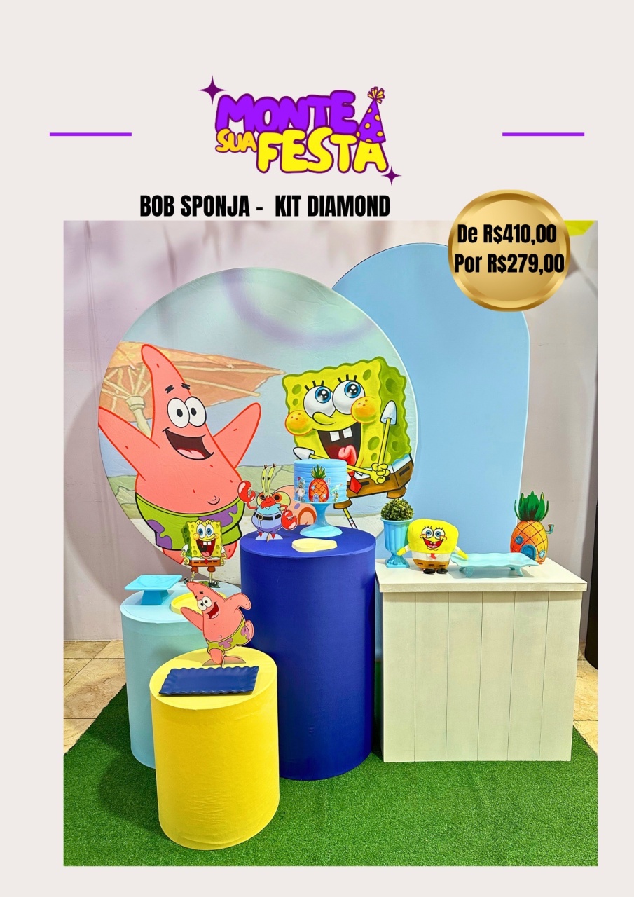 Bob Esponja - Kit Diamond  - Monte sua festa 