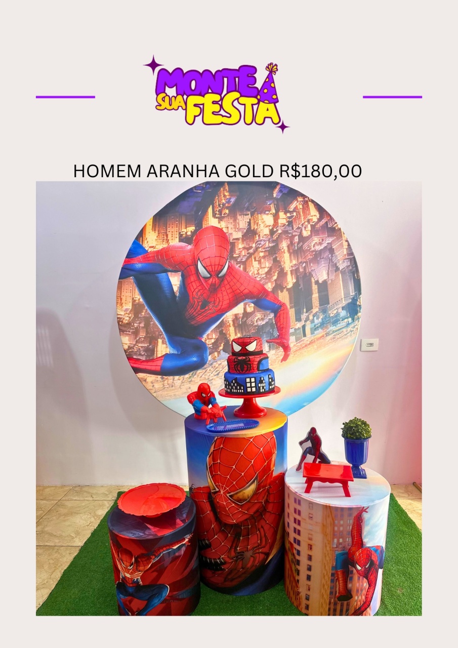 Homem Aranha - Kit Gold - Monte sua festa 