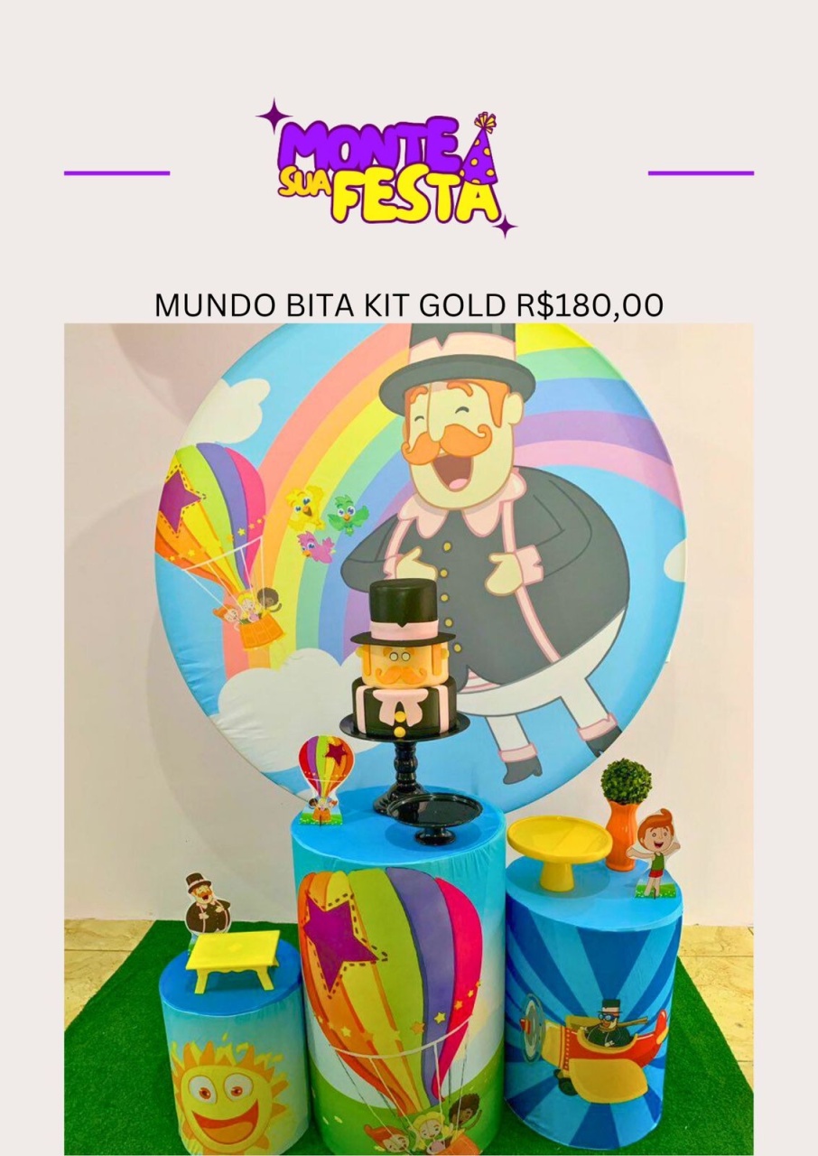 Mundo Bita - Kit Gold  - Monte sua festa 