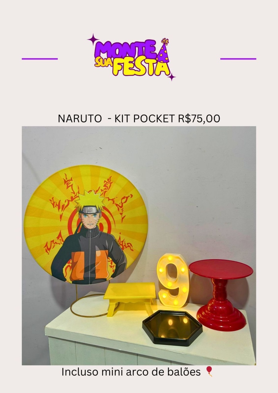 Naruto - Kit Pocket  - Monte sua festa 