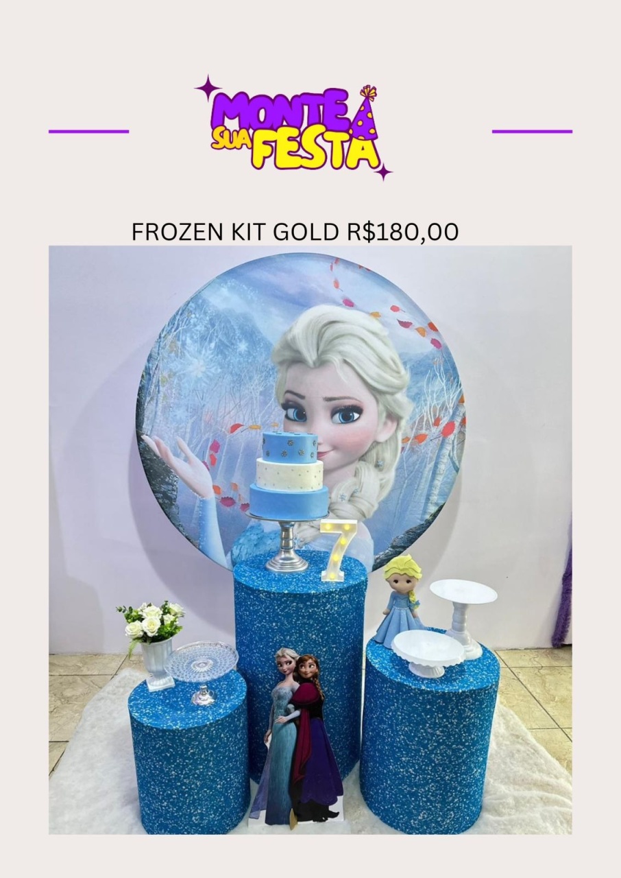 Frozen - Kit Gold  - Monte sua festa 