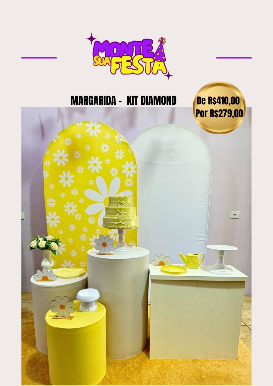 Margaridas Amarela - Kit Diamond  - Monte sua festa 