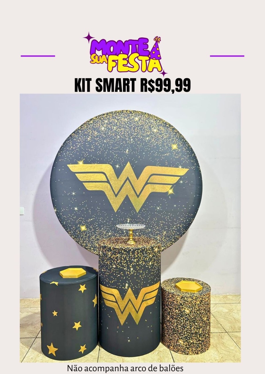 Mulher Maravilha Adulta - Kit Smart  - Monte sua festa 